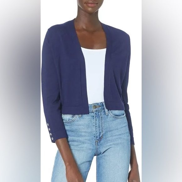 Tommy Hilfiger Women's Button Sleeve Cardigan NWT Women’s M Navy Blue - Picture 3 of 12